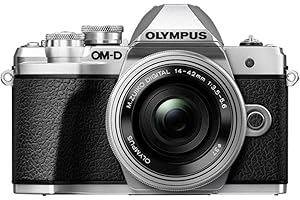 Olympus OM-D E-M10 Mark III Kit, Micro Four Thirds System Camera (16 MP, 5-Axis Image Stabilisation, Electronic Viewfinder) + M.Zuiko 14-42mm EZ Zoom Lens + M.Zuiko 40-150mm Tele Zoom, Silver/Black