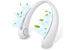 BESELOA Tragbarer USB Ventilator, Nackenventilator mit 3000mah Akku Aufladbar, Neck Fan mit keine Klingen, Persönlicher Ventilator mit 3 Geschwindigkeiten 360° Luftstrom für Büro, Reisen, Sport, Innen, Außen