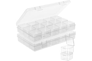 AUAUY Pärlorganiseringslåda, 32 st genomskinliga plastförvaringsbehållare för pärlor