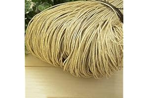 HULKAY 600 mètres 500g Fil de Paille de Raphia Naturel pour Tricot à la Main Crochet Chapeau d'été Sac à Main Coussin paniers matériel de Tricot Bricolage Artisanat (QZ)