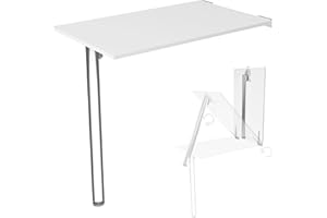 KDR PRODUKTGESTALTUNG Tavolo pieghevole a parete Piano del tavolo 80x50 cm in bianco Tavolo pieghevole Tavolo da pranzo Tavolo da cucina a parete Altezza tavolo 74 cm Gamba del tavolo pieghevole