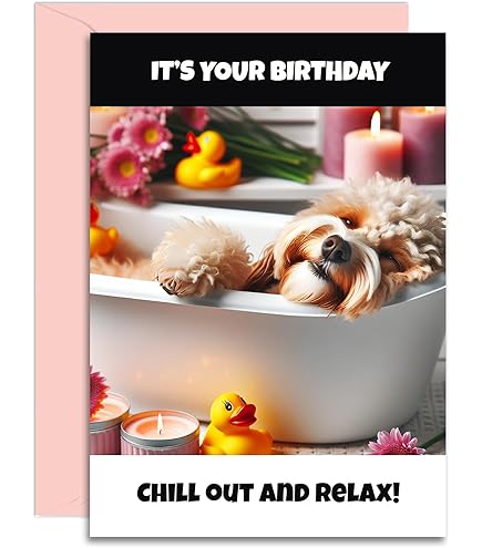 Biglietto di auguri di compleanno per cani - Biglietto di auguri di qualità - Illustrazione affascinante - Gamma Abbaia assolutamente - Cockapoo/Labrador - Prodotto nel Regno Unito - ABE044 - Italia