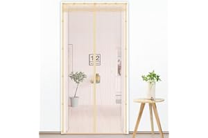 Liveinu Moustiquaire Porte Avec Clip Adhésif Magnétique Moustiquaire Sur Mesure de Porte Rideau de Porte Antimoustique Pour Couloirs Portes Patio Jaune 120x210cm