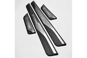 SANQIUTOU Protection Seuil de Porte Voiture pour Kia Stonic 2017-2022 2023 2024, Bande Décorative Anti-Usure de Seuil Matériau en Acier Inoxydable, 4Pcs