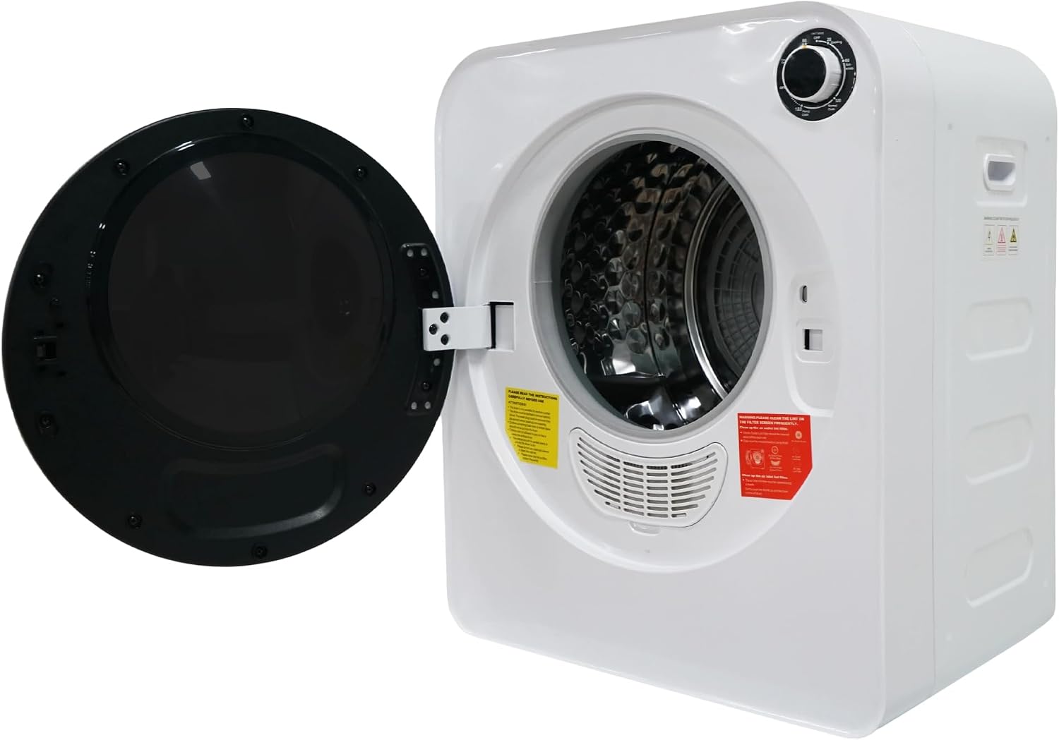 ECLIVON Secadora de Evacuación 4 kg con 4 Programas, Carga Frontal Secadora de Ropa 830 W, Montable en la Pared Secadora de Ropa con Tambor Inox, para Piso, Casa, Mobil Home, 59,5x49,5x41,5 cm, Blanco