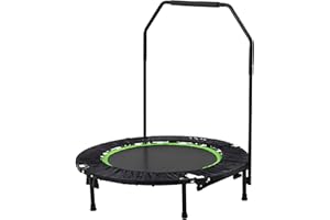‎TUNTURI Tunturi Erwachsene klappbares Fitness Trampolin Ø 104cm mit Stange und Randabdeckung/Jumping Fitness Trampolin/Rebounder