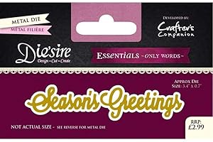 Crafter's Companion Diesire-Essentials Only Words-Season's Greetings, Metal, 6.3 x 9.7 x 0.1 cm