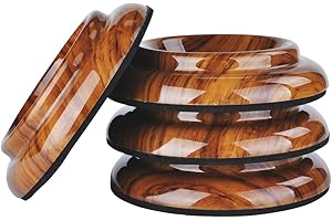 NUZAMAS Set mit 4 aufrechten Klavierrollen, ABS-Kunststoff-Füßen, Unterlage für Holzböden, Teppichschutz, rutschfest, Tiefbraun