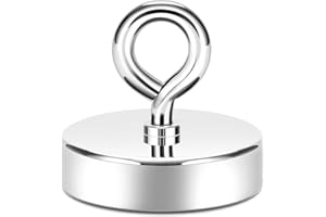 Neosmuk Aimant de pêche, 226,8 kg + base en métal usiné CNC robuste avec aimant haute puissance, grand aimant de 6,3 cm pour extracteur