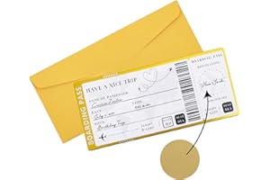 TEYOMI Golden Travel Ticket Scratch-off Cards with Envelopes,Personalised Scratch Boarding Pass,Unique Travel Gift Packaging,Scratch & Reveal Surprise Ticket for Valentine's Day,Birthday,Gift for Girlfriends