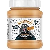 Bugalugs Dog Peanut Butter - 100% Natural Peanut Butter For Dogs & Puppy - Dog Food Toppers For Dog Lick Mats- Protein Treat 
