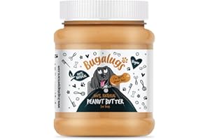 Bugalugs Dog Peanut Butter - 100% Natural Peanut Butter For Dogs & Puppy - Dog Food Toppers For Dog Lick Mats- Protein Treat Paste Free From Palm Oil, Wheat & Gluten free & No Sugar or Xylitol