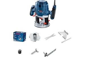Bosch Professional: Fraiseuse supérieure GOF 130 (guide parallèle, broche de copie, adaptateur d'aspiration de poussière, tige de centrage, rouleau de guidage, 2 pinces de fixation)