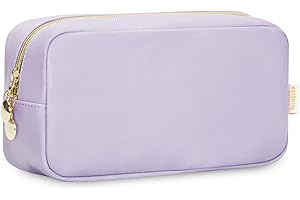 Wandering Nature Neceser Maquillaje Mujer Portátil Pequeño Bolsa de Cosméticos con Bolsillos Incorporado Bolsa de Cuero Vegano para Hogar Vacaciones Viaje, Morado