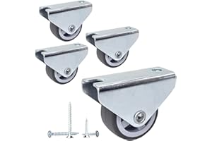 SKIR'CO Confezione da 4 ruote piccole da 30 mm, ruote in gomma, non girevoli, ruote fisse, direzione unidirezionale, viti incluse (4)