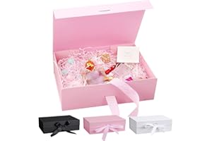 KIKVTER Geschenkbox, 21 * 17 * 7cm Geschenkbox mit Deckel, Geschenkverpackung Magnetbox für Geburtstag, Hochzeit, Halloween, Weihnachten, Partei Geschenkboxen (C)