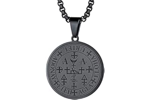 FaithHeart Talisman z siedmiu Archangels'Naszyjnik z wisiorkiem Sigil Pentagram ze stali nierdzewnej Archanioł Michael dostosowana biżuteria do ochrony męskiej amulet - czarny/złoty/srebrny e niespersonalizowany, colore: Saint Uriel-black, cod. TP12309H-E