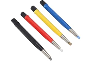 Saluaqui Ensemble de Stylos à Brosse à Gratter avec Embouts Réglables pour le Nettoyage des Pièces de Monnaie, des Montres et des Bijoux – Lot de 4 Brosses en Fibre de Verre, Acier, Laiton, Nylon