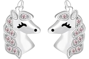 Yinsen Boucles d'oreilles Licorne pour Femme Argent Sterling 925 Boucles d'oreilles Cheval Boucles d'oreilles Animal Bijoux Cadeaux pour Femmes