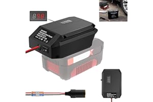 JJXNDO 18V Zu 12V Step Down Konverter für EINHELL 18V PXC Lithium Ionen Batterie Angetrieben Stromradadapter, DIY Konverter mit 5V-13V Max Ausgabe 10A Zigarette Leichter Stecker für Autogeräte