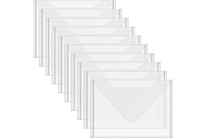 OTCRAFT Lot de 10 Pochettes de Rangement refermables en Plastique Transparent pour Matrices de découpe, pochoirs, Timbres, travaux manuels, Scrapbooking, Cartes en Papier, Loisirs