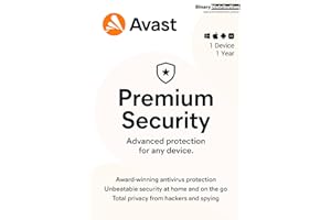 Avast Premium Security 2023, 1 Device 1 Year, AntiVirus+Firewall+Protection+Privacy, [PC/Mac/Android] [Licence]