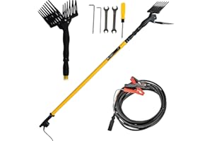 Crisalide® - Abbacchiatore Per Olive, Raccogli Olive Professionale con Pettini in Tecnopolimero - Alta Produttività e Delicatezza sulle Piante, Asta Telescopica e Cavo 15m, Tensione 12V. Peso 3,5 kg