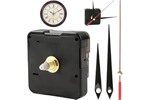 VULCYXA Mecanisme Horloge, Mecanisme Quartz Horloge Murale, 16mm avec Aiguilles pour DIY, Kit de Réparation et Création d'Horloge Murale, Mouvement Sans Tic-Tac, pour Horlogerie Artistique et Fonctionnelle