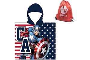 various Poncho Toalla de niño Infantil de baño y Playa con Capucha Diseño de Los Vengadores Licencia Oficial (284)