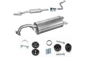 POLMOSTROW Auspuff Endtopf Mitteltopf + Montagezubehör Neu (passend für das angegebene Fahrzeug ,siehe Artikelbeschreibung)