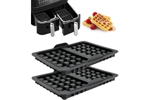 MRUN BONE Heißluftfritteuse Waffeleinsatz für Ninja Waffeleisen 2 Stück Waffel Silikonform Ninja Airfryer Zubehör mit Ninja AF400EU, AF451EU, und AF500EU, Belgische Waffeleisen Silikon Zubehör