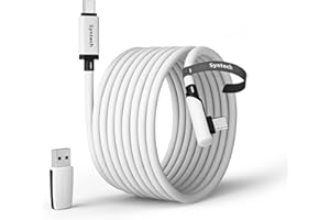 Syntech Cable Link Compatible con Oculus/Meta Quest 3/Quest 3S/Quest2/Pro/Pico 4 Accesorios, Cable Tipo C 6m/20FT con USB 3.0, Transferencia de Datos de Alta Velocidad para Auriculares VR