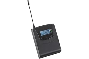 Beatfoxx Silent Guide V2 SDT-BP30 Bodypack-Sender - UHF Stereo-Transmitter - 3 Kanäle - 50 m Reichweite - Mikrofon- und Aux-Eingang - 2X AA-Batterie/Akku benötigt - Gürtelclip aus Metall - Schwarz