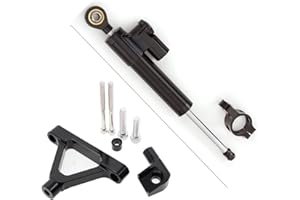 NICEDOLL amortisseur de direction de moto Ensemble complet avec kit de support de montage pour Ninja ZX-6 R ZX6R ZX 6R 2007-2008 / ZX10R ZX 10 R 2004-2005