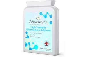 PHARMANOSTIX Glucosamine Sulphate 2KCl 1500mg Supplement | 60 Premium Tablets (2 Month’s Supply) - High Strength Quality Glucosamine Sulphate 2KCl - Made in The UK