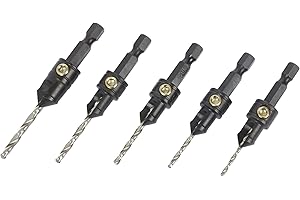Trend Snappy 5-Piece Countersink & Drill Set for No4-No12 Gauge Screws, Quick Release, Pilot Holes & Countersinks in One Go, SNAP/CS/SET
