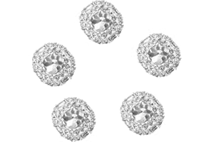 B Baosity 5pcs Bottoni di Cristallo Abbellimento Ornamento Scrapbooking per Creazione Monili Gioielli Artigianato DIY - Argento