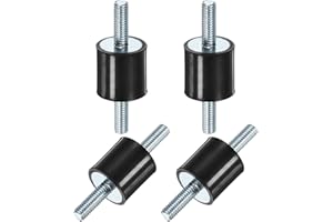 M METERXITY 4-Pack Rubber Mounts D20mmxH20mm Male Vibration Isolators Cylindrical Shock Absorber W M6 x 18mm Double Studs for Air Compressor/Car/Pump/Boat/Garage Motor/Bobbins Rubber Isolators