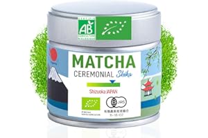 ORIGEENS THE MATCHA CEREMONIE BIO SHIKA - Thé matcha Bio Japonais, origine Shizuoka - Poudre de Thé Vert Matcha Cérémonial, 30gr - Matcha Tea