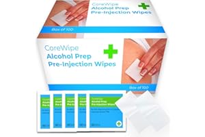 Core Medical 70% Isopropyl Alcohol Pads, Individually Sealed Wipes Swabs Suitable For Medical Pre-Injection And Antibacterial Cleaning Portable