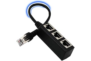 HERFAIR Rozdzielacz kabla Ethernet RJ45 rozdzielacz kabli 1 do 3 złącze internetowe dystrybutor sieciowy adapter portu LAN przedłużacz do Cat5, Cat5e, Cat6, Cat7, Cat8 (tylko jedno urządzenie podłączone do sieci jednocześnie)