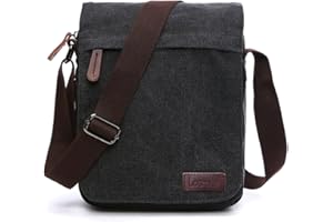 LOSMILE Bolsos Bandolera de Hombres, Bolso de Hombro de Lona, Bolsas Mensajero para portátiles, Bolsas Escolares, Trabajo y Escuela.