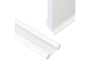 CENCERY 37in/96cm Door Draft Excluder Strip, Draft Excluder for Doors, Double Side Door Draft Stopper, Adjustable Soundproof Draught Excluder for Reduce Noise Draught Dust(White)