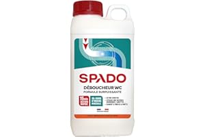 SPADO - Déboucheur WC microbilles - 2 en 1 - Dissout les matières organiques & fibres végétales - 1Kg - Fabrication française