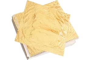 NXPUXP 100 Blatt Imitation Blattgold,Goldfolie,Goldfolie Zum Basteln,Blattgold Zum Basteln,Zum Basteln DIY Crafting(16 * 16cm)