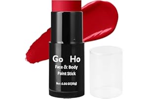 Go Ho Cream-Blendable Red Face Paint Stick (1.06 Oz),Red Full Body Paint Makeup Stick for Adults Children Halloween Cosplay Joker Clown SFX Makeup,Waterproof