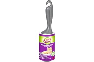 Scotch-Brite Rouleau Anti-Peluches Extra Collant pour Poils d'animaux, 48 Feuilles, 1 Rouleau pour Vêtements et Tissus, Portable