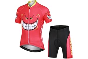 Amur Leopard Set da Ciclismo Bambino Maglia a Maniche Corte e Pantaloncini con Seduta Imbottita Completo da Ciclismo Bambini Ragazze