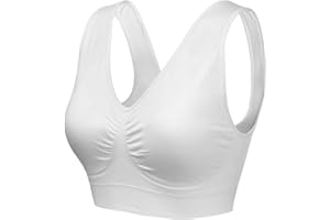 wealsex Lot de 1/2/3 Soutiens-Gorge de Sport sans Armature Coton Push Up Brassière sans Couture Très Grande Taille 3XL 4XL 5XL 6XL