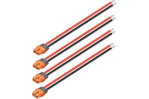 ELFCULB 4 stycken XT60i-uttag med kabel 12AWG 15 cm | XT60i kontakt kvinnlig 3,31 mm² förtennad kopparkabel för RC Lipo dröna